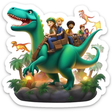 Dinosaur ride lighting sticker