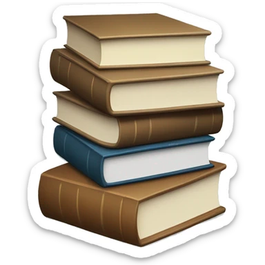 neutral stack of books sticker