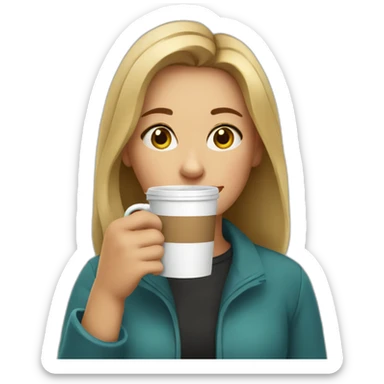 Canadian girl drinking coffee sticker