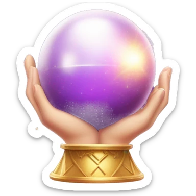 fortune ball empty with fortune teller's hands and sparkles  sticker