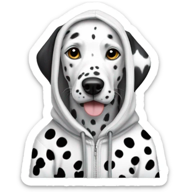 Dalmatian wearing hoodie sticker