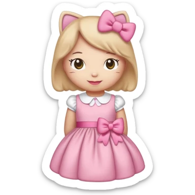 Hello Kitty with pink accessories and background sticker