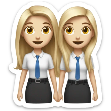 Three girl friends fair, same height, going to office sticker