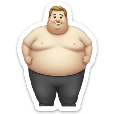 obese man sticker