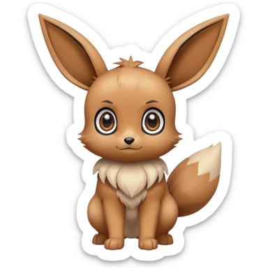 Eevee, big eyes, Pokémon, anime, adorable, full body sticker