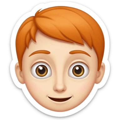 Funny caricature style cartoon, big eyes, happy face sticker