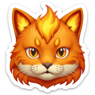Bored flaming cat sticker