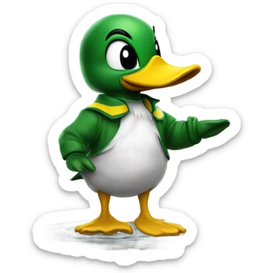 University of Oregon Duck mascot, puddles  sticker