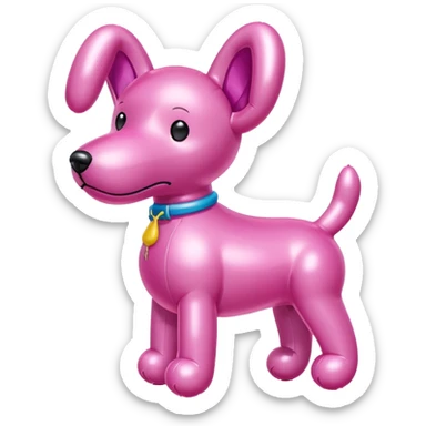 Pink balloon animal dog sticker