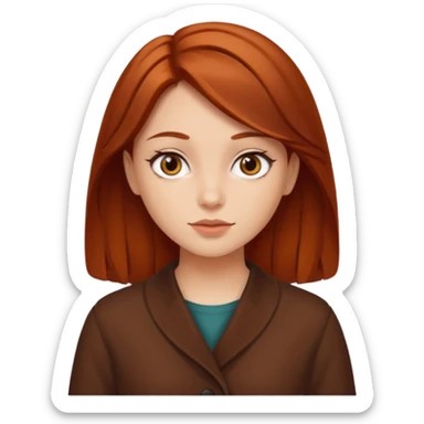 Auburn dark orange brown hair girl sticker