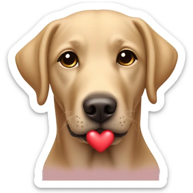 Labrador retriever with heart at the nose  sticker