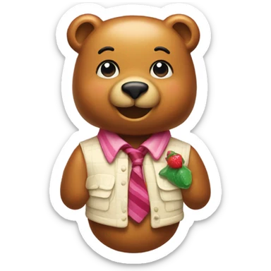 A preppy gummy bear sticker