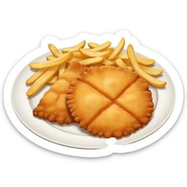 Schnitzel and chips sticker