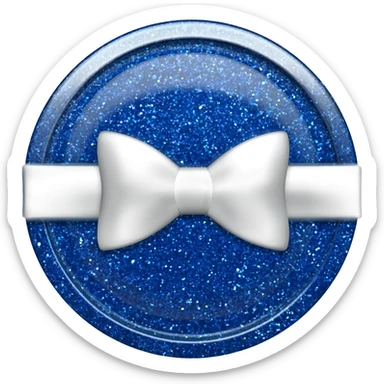 finances cobalt glittery sparkle with bow white sticker