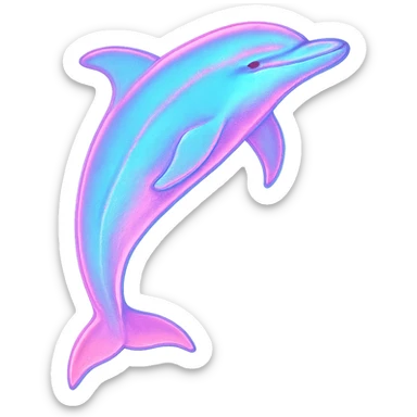 vaporwave style dolphin, pastel colors sticker