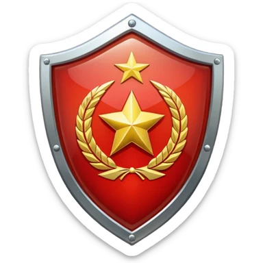 a shiny shield with the USSR flag inside sticker