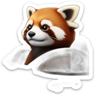 Red panda sitting in driver’s seat of a black Aston Martin sticker