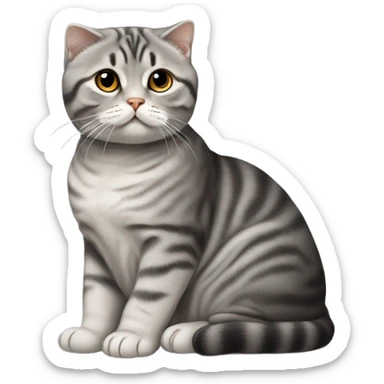 Grey black tabby Scottish fold cat Buddha  sticker