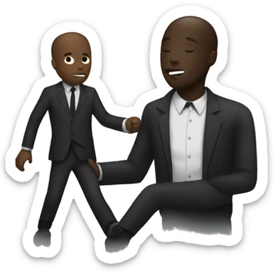 a black man saving another black man from slenderman sticker