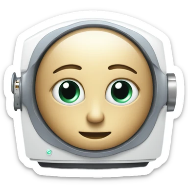 flirtatious MRI machine with human eyes  sticker