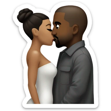 kanye kissing kim sticker