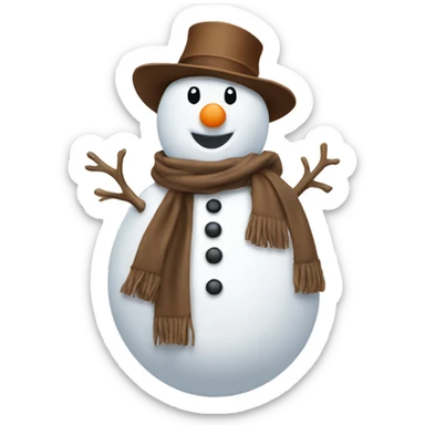 snowman with a brown hat sticker