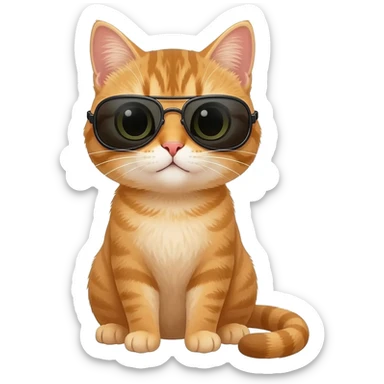 Cat wearing sunglasses sticker