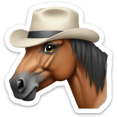 horse with hat and one eye sticker