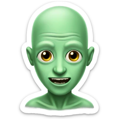 bald alien weird guy  sticker