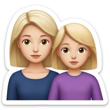 Mom and a little girl  sticker