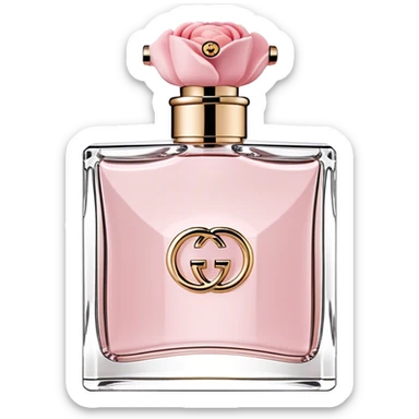 Gucci Bloom pale pink rectangular perfume bottle  sticker