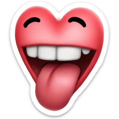 Sticked out tounge with heart eys sticker