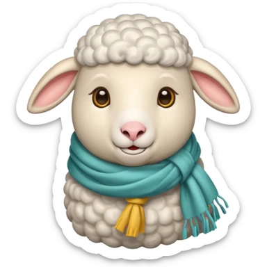 sheep with scarf sticker