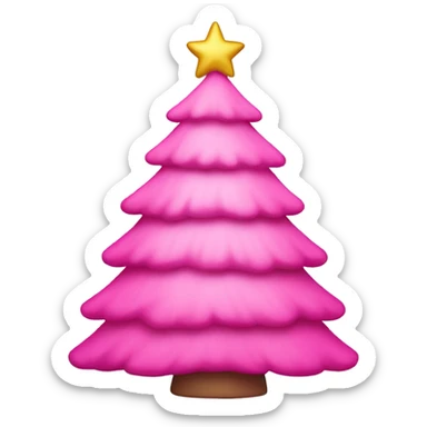 Pink Christmas tree sticker