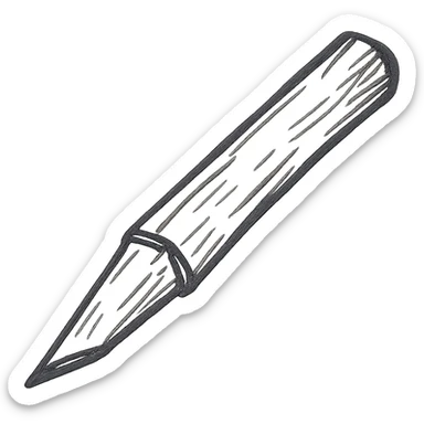 Make this angled reed pen look ancient, as if from Jesus' time, rustic and hand-carved, no background. sticker