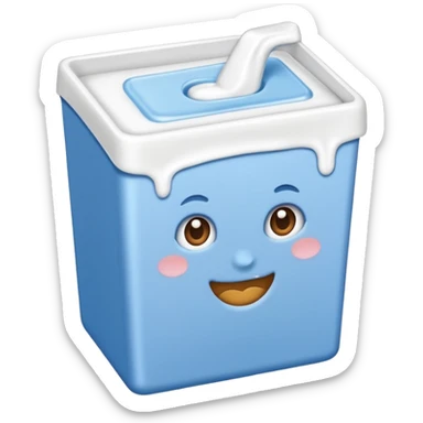 brique de lait sans visage bleu  sticker