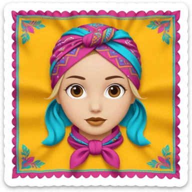 patterned bandana headscarf  sticker