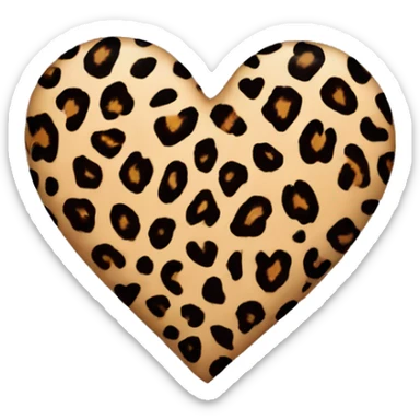 leopard print heart sticker
