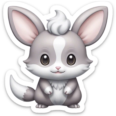 Shiny Minccino-Espurr-Cinccino-creature-hybridi sticker