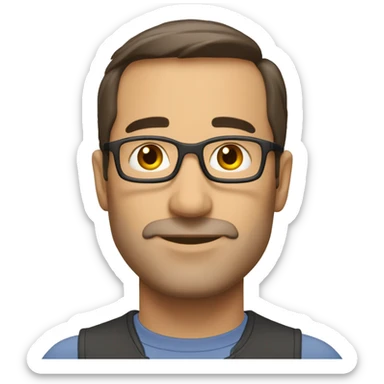 monsieur 45 ans brune visage clair directeur sticker