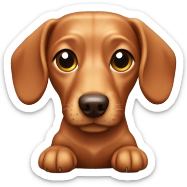 dachshund dog with a toy sticker