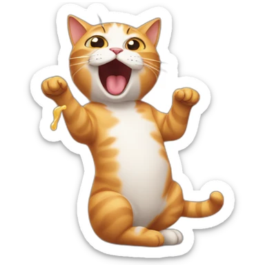 Cat throwing up sticker