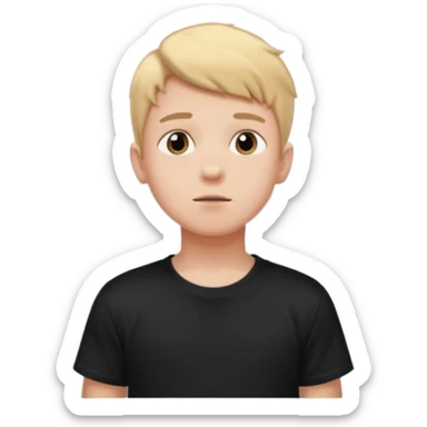 Chico en las nubes con remera negra sticker