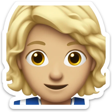 a blond man in a cheerleader uniform  sticker