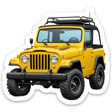 jeepster commando without top with straight flat hood sticker