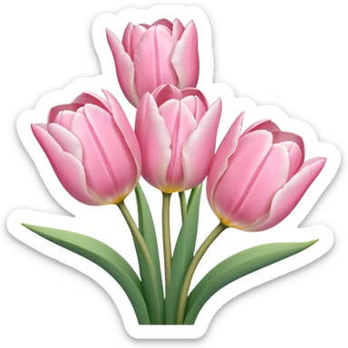 beautiful pastel pink tulips sticker