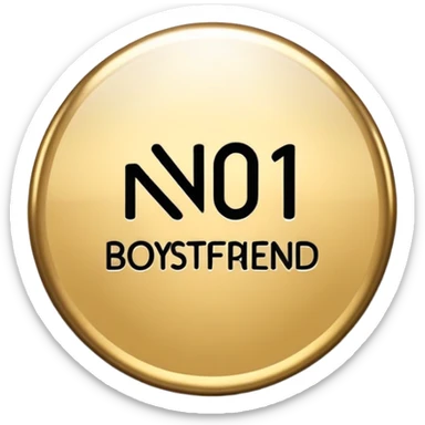 Badge with the text “no.1 boyfriend” sticker