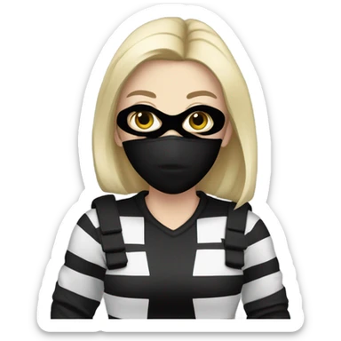 White blonde girl dressed as a burglar  sticker