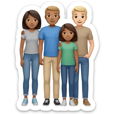 family of 5 members sticker