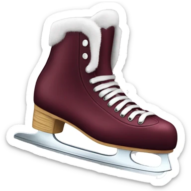 Burgundy ice skates realistic  sticker